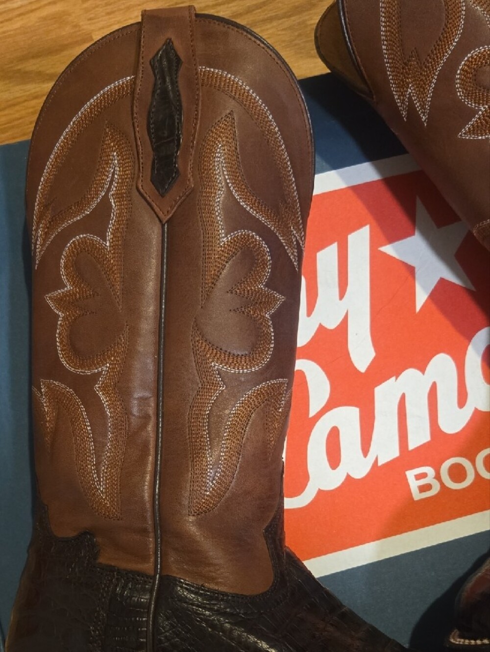 Tony Lama Two-Tone Western Boots - Picture 5 of 10